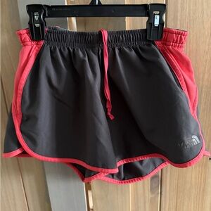 The North Face Women's Charcoal and Coral Athletic Shorts